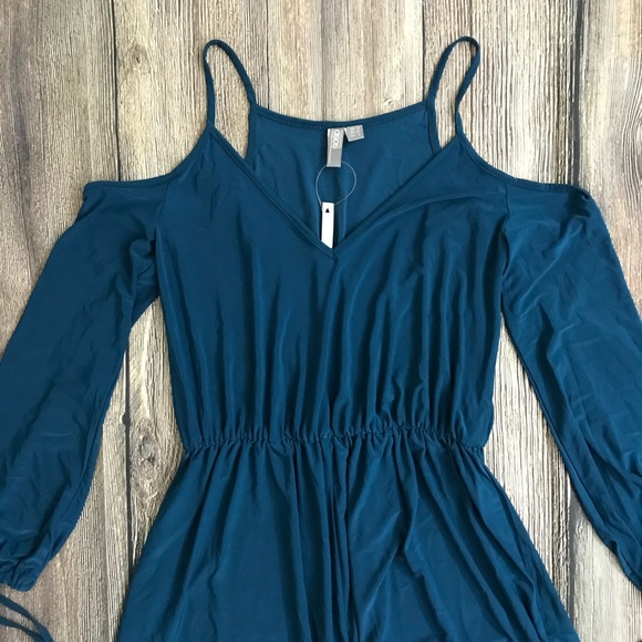 ASOS Teal Blue Cut-out Shorts Romper 4 S NWT - Picture 5 of 8
